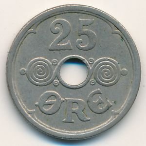 Дания 25 эре 1934 год - Король Кристиан X