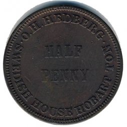 Австралия 1/2 пенни 1860 год