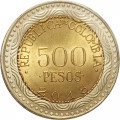 Колумбия 500 песо 2018 год - Стеклянная лягушка