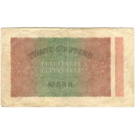 Германия (Веймарская Республика) 20000 марок 1923 год - Водяной знак - круги - F