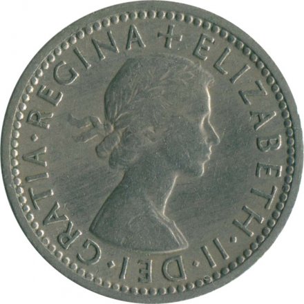 Великобритания 6 пенсов 1954 год