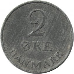 Дания 2 эре 1963 год - Король Фредерик IX (цинк)