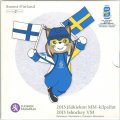 Набор из 9 евромонет Финляндия 2013 год - Чемпионат мира по хоккею с шайбой (в буклете)