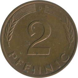 ФРГ 2 пфеннига 1984 год (D)