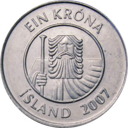 Исландия 1 крона 2007 год - Треска