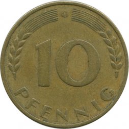 ФРГ 10 пфеннигов 1969 год - G