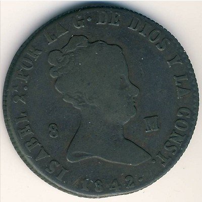 Испания 8 мараведи 1842 год
