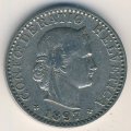 Швейцария 20 раппенов 1897 год