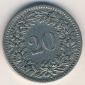 Швейцария 20 раппенов 1897 год