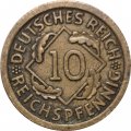 Веймарская республика 10 рейхспфеннигов 1935 год (F)