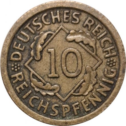 Веймарская республика 10 рейхспфеннигов 1935 год (F)