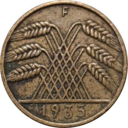 Веймарская республика 10 рейхспфеннигов 1935 год (F)