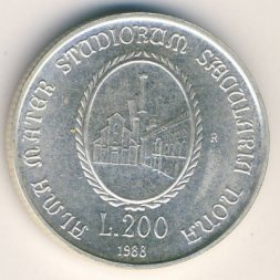 Италия 200 лир 1988 год