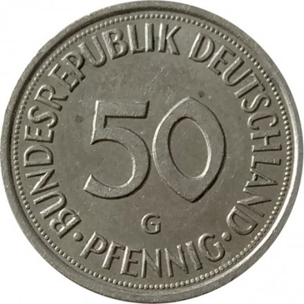 ФРГ 50 пфеннигов 1992 год (G)