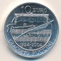 Италия 10 евро 2004 год - 100 лет со дня смерти Джакомо Пуччини