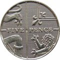 Великобритания 5 пенсов 2017 год