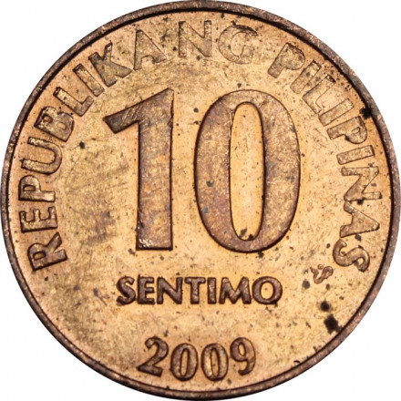 Филиппины 10 сентимо 2009 год