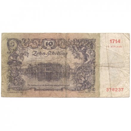 Австрия 10 шиллингов 1950 год - F