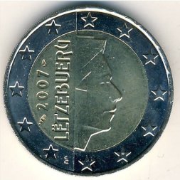 Люксембург 2 евро 2007 год
