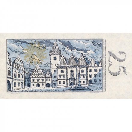 Чехословакия 25 крон 1958 год - Ян Жижка. г.Табор UNC