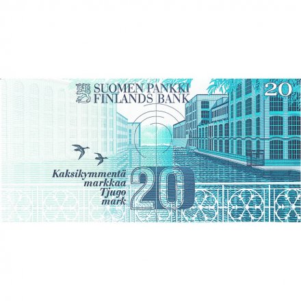 Финляндия 20 марок 1993 (1997) год -Финский писатель Вяйнё Линна - Litt.А - UNC