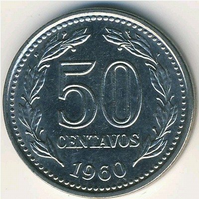 Аргентина 50 сентаво 1960 год
