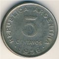 Аргентина 5 сентаво 1956 год