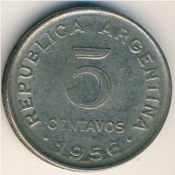 Аргентина 5 сентаво 1956 год