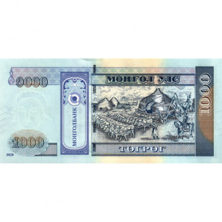 Монголия 1000 тугриков 2020 год - Чингис Хан UNC
