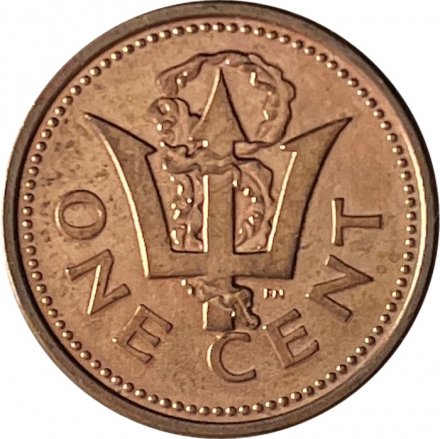 Барбадос 1 цент 1979 год - Трезубец (без отметки мд)