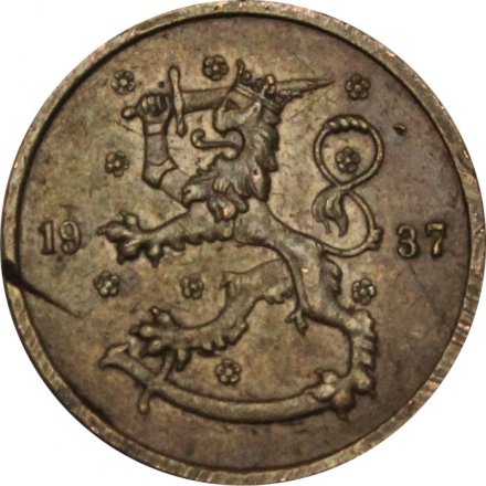 Финляндия 5 пенни 1937 год