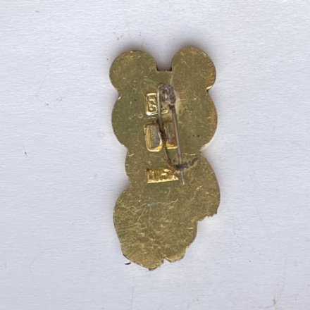 Значок. Олимпийский мишка. Москва 80 (коричневый большой)