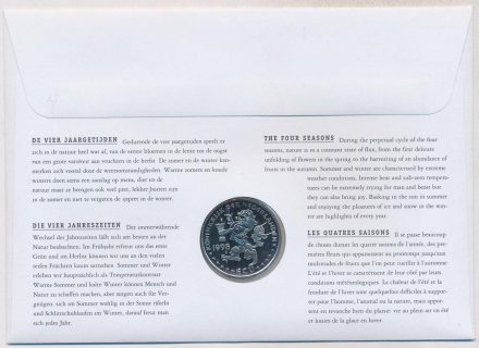 Нидерланды 1 экю 1998 год - Времена года (в конверте с марками)
