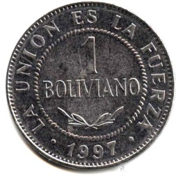 Боливия 1 боливиано 1997 год