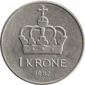 Норвегия 1 крона 1982 год - Улаф V