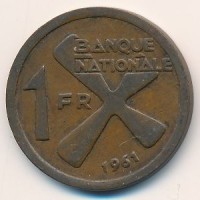 Монета Катанга 1 франк 1961 год - Бананы