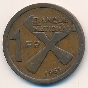 Катанга 1 франк 1961 год - Бананы