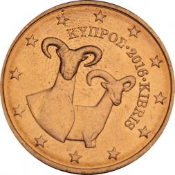 Кипр 2 евроцента 2016 год - Муфлоны