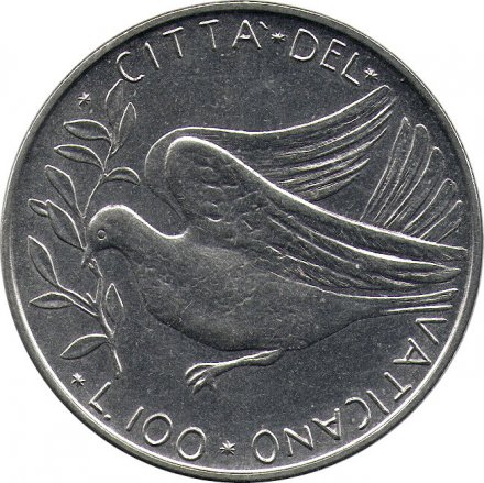 Ватикан 100 лир 1972 год - Папа Павел VI