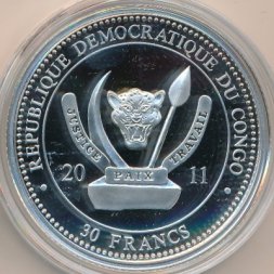 Конго 30 франков 2011 год