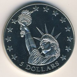 Либерия 5 долларов 2006 год