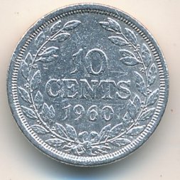 Либерия 10 центов 1960 год