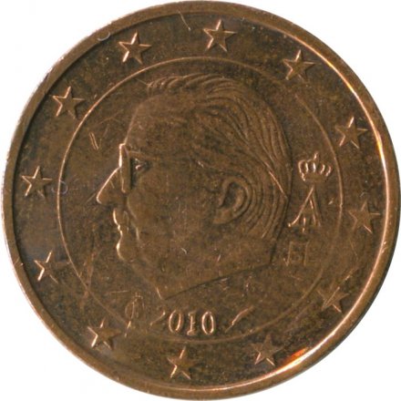 Бельгия 2 евроцента 2010 год - Король Альберт II