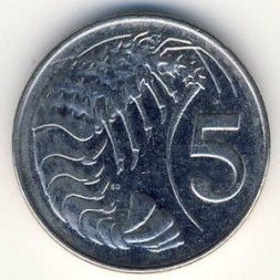 Монета Каймановы острова 5 центов 2002 год