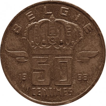Бельгия 50 сантимов 1998 год BELGIE