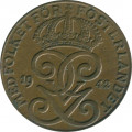 Швеция 2 эре 1942 год - Король Густав V (бронза)