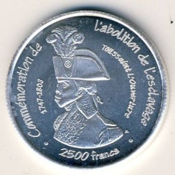 Монета Сенегал 2500 франков КФА 2007 год