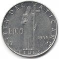 Ватикан 100 лир 1958 год - Папа Пий XII. Фидес