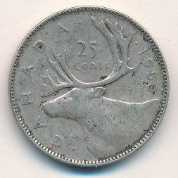 Канада 25 центов 1950 год
