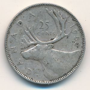 Канада 25 центов 1950 год
